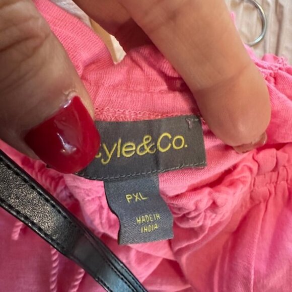 Petite‎ XL Style & Co Women's Cotton Mixed-Media Embroidered Blouse - Picture 5 of 5